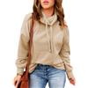OHXSM Felpe Leggere Casual da Donna a Maniche Lunghe Camicia a Tunica con Collo ad Anello Pullover Top con Collo ad Anello Felpe Leggere Maglia Top Maglioni Lunghi Felpa con Coulisse a Collo Alto