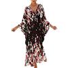 L-Peach Maxi Abito da Spiaggia da Donna Copricostume da Bagno Kaftano Lungo Vestito Kimono Mare Spiaggia