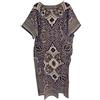 Kiran Fashion Kaftano lungo da donna, 100% cotone, estivo, stampa africana, taglia unica, ampia copertura da spiaggia, Viola, Taglia unica