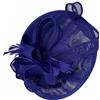 Caprilite Cappello fascinator blu reale in sinamay con piattino grande disco, per donne e matrimoni