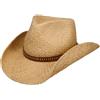 Stetson CAPPELLISHOP Fair Oaks Western Cappello da Cowboy Paglia Rafia Fascia in Pelle Unisex Primavera Estate