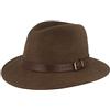 Hut Breiter Breiter Cappello in feltro per attività all'aria aperta, 100% lana, impermeabile e pieghevole, con rivestimento in pelle, per uomo e donna, cachi, 61