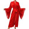 Generico Kimono lungo in seta, accappatoio largo in raso da donna, vestaglia da sposa alla moda