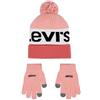 Levi's LAN 9a8550 - Set di guanti e berretto, Rosa di Rapture, Taglia unica
