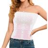 Segreto Top sexy da donna con paillette, senza maniche, vintage, a fascia, senza spalline, crop top per feste