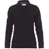 PAYPER Florence Lady Polo a Manica Lunga da Donna Sfiancata 100% Cotone Effetto Perlato Spacchetti Laterali Rinforzo Sagomato retrocollo Bianco