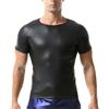 YOOBNG Canottiera in Pelle Sintetica per Uomo - Senza Maniche Stile Wet Look - Top per Yoga e Serate