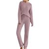 Generic Set pigiama da donna in pile a maniche lunghe, 2 pezzi, abbigliamento da casa, maglione, pantaloni, pigiama, abiti da donna per matrimonio