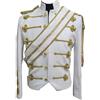 ZBH1985 Giacca Slim con Paillettes da Uomo Vestaglia Reale Stile Steampunk Vittoriano Medievale Gotico per Carnevale, bianco, S