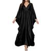 YouKD Maxi abito da donna caftano lungo Boho costume da bagno copricostume da spiaggia vestaglia taglia unica loungewear, E Nero, taglia unica