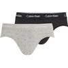 Calvin Klein Uomo Slip Hipster Confezione da 3 Intimo, Multicolore (Blk, Diamond Logo_Gr Heath, N Stone), S