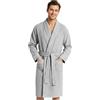 Get Trend Accappatoio Uomo M-3XL, Collo a Scialle Cialda Accapatoio, Leggero Vestaglia con Cintura Annodata, Regalo Uomo (2XL, Grigio)