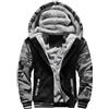 Generic Felpe con cappuccio da uomo con zip intera imbottita in pile Sherpa giacche con cappuccio a blocchi di colore felpe con coulisse spesse autunno e inverno caldo capispalla comodo cappotto casual top