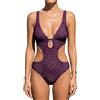 CUPSHE Costume intero da donna, monopezzo, moda mare, scollo profondo, collo a halter, auto-legante, bretelle regolabili, L