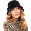Vivisence Invernale Cappello Femminile Fatto A Mano con Fiocchetto Perfettamente Adattabile alla Testa Anti-Statico Ideale per Le Giornate Invernali, Nero,Taglia Unica