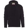 PAYPER Atlanta+ Felpa con Cappuccio da Uomo Misto Cotone Tasche a Marsupio Manica Raglan Polsini Vita in Costina Taglie Forti Nero