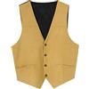 Generic Gilet marrone da uomo giacche vintage con scollo a V gilet alla moda per uomo gilet casual classico slim fit senza maniche cappotti top casual outdoor plus size gilet per feste, cachi, 4XL