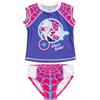 Marvel Spider-Man Spider-Gwen Girls UPF 50+ Rash Guard & Bikini Bottom Costume da bagno Set da bambino a bambino piccolo (2T - 7-8), Viola / ragnatela, 7-8