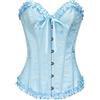 Kelvry Corsetto da donna per taglie forti, lingerie da sposa sexy, bustino con coppe integrate e perizoma - schiena alta, in raso, regolabile, con stecche, dalla UK6-24''-25'' alla UK24-40''-41