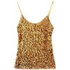 Runyue Top con Paillettes Smanicato da Donna Canotte Gilet Estive Scintilla Glitter Vest Tops Oro Taglia Unica
