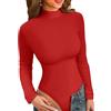 VICHYIE Body da donna a maniche lunghe, elegante colletto alto, stile basic aderente, ideale come canottiera