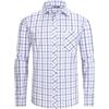 JupiterSecret Camicia Casual da Uomo in Cotone a Quadri con Bottoni, Camicia da Abito da Lavoro, con Taschino sul Petto