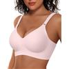Vertvie Jelly Bra senza ferretto, senza cuciture, push-up, copertura | Reggiseno T-shirt di supporto, senza fili, con spalline frontali regolabili, liscio, comodo per tutti i giorni
