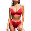 CUPSHE, Bikini da donna con bordo smerlato stampato con lacci, S