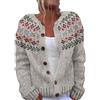 Generic Cardigan in lana da donna Fair Isle classico multicolore caldo maglione con bottoni cappotto vintage maglioni giacche da donna taglie forti casual per uscire capispalla a maniche lunghe morbido caldo