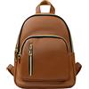 YANAIER Zaino da donna in pelle Zaino signore moda pelle PU casual zaino da giorno borsa da viaggio zaini per la scuola, Marrone, S, Casual