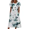 fartey Abito a maglietta da donna 2025 casual plus size estivo midi abito boho stampa floreale sciolto abiti lunghi fluidi con tasche