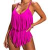 Generico Costumi da Bagno Intero da Donna con Frange e Spalline Sottili Sexy Senza Maniche Costumi da Bagno Controllo Pancia Scollo a V Costumi da Bagno#4i29