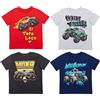 Monster Jam El Toro Loco Zombie Maximum Destruction - Confezione da 4 magliette grafiche da bambino a grande bambino, Blu navy/Grigio/Antracite/Rosso, 6