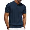 PJ PAUL JONES Polo da golf a maniche corte da uomo con bottone, Blu marino, L