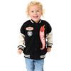 Hot Wheels Giacca Bomber per Bambini | Giacca Varsity con Stampa Grafica Logo Fiamma Nero per Bambini | Giacca per Bambini con Stampa Auto da Corsa Turbo con Cerniera