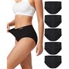 Gladbecke Mutande Donna in bambù, Slip Mutantina Comode Morbide Come la Seta, Biancheria Intima Altamente Traspiranti, Confezione da 5 Pezzi, 3XL