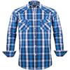 Rankitutu Camicia western da uomo con bottoni a pressione, vestibilità regolare, a quadri, a maniche lunghe, casual