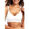 Vertvie Reggiseno Senza Ferretto Cuciture Donna Push Up Comfy Bralette con Cuscinetti Rimovibili Reggiseno Cinghie Regolabili Reggiseno (1pc Bianco,S)