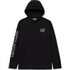 Caterpillar Men's UPF Hooded Banner L/S Tee, Black, XL