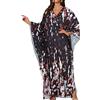 Gosunny - Abito lungo da donna, stile kaftan, con scollo a V, estivo, da spiaggia, cover up, boho, maxi abito, abbigliamento da casa, 2026, Taglia unica