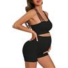 Generico Tuta Premaman da Donna con Pantaloncini - Tuta Modellante per Gravidanza in 2 Pezzi con Canotta Senza Maniche e Pantaloncini