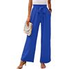 Heymoments - Pantaloni loungewear da donna, a gamba larga, con tasche, leggeri, a vita alta, regolabili, vestibilità ampia, con laccio da annodare, XX-Large