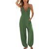 CUPSHE Tuta intera da donna, con scollo a V, senza maniche, casual, per spiaggia, vacanze, estiva, lunga, M