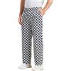 PRICE BEATER Pantaloni da cuoco professionali, uniformi da cucina unisex per adulti, in policotone, uniforme da cucina, con elastico in vita, ideali per l'uso quotidiano, Quadri bianchi e neri, 4XL