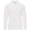 PAYPER Florence Polo da Uomo a Manica Lunga 100% Cotone Colletto Polsino a Costine Spacchetti Laterali Rinforzo Sagomato retrocollo Bianco (5XL)