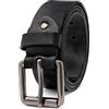 ROYALZ Vintage Cintura Uomo in robusta pelle di bufalo 4 mm, Cintura per Jeans con fibbia ad ardiglione antico - Larghezza della cinghia:38 mm