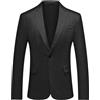 YFFUSHI Blazer da Uomo Quadri Classico 1 Bottone Elegante Vintage Casual Giacca da Abito, Nero, L