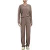 AGYMNX Pigiama lungo da donna, in cotone, a maniche lunghe, con scollo a V, 2 pezzi, slim fit, da notte, con tasche, tuta sportiva, Kaki scuro., XS