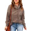 OHXSM Felpe Leggere Casual da Donna a Maniche Lunghe Camicia a Tunica con Collo ad Anello Pullover Top con Collo ad Anello Felpe Leggere Maglia Top Maglioni Lunghi Felpa con Coulisse a Collo Alto