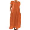 RYTEJFES Abito Estivo Donna Vestiti Donna Estivi Vestiti Corti Vestito Lino Caftano Eleganti Maglina Cotone Spiaggia Corto Prendisole Curvy Elegante Taglie forti Da Lunghi 2Xl Abitino Abbottonato Davanti